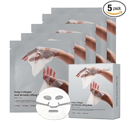 Collagen Night Wrapping Mask Collagen Face Mask Anti Wrinkle Hydrating Face Mask with Low Molecular Bio Collagen for Firming and Moisturizing, 28g x 5ea