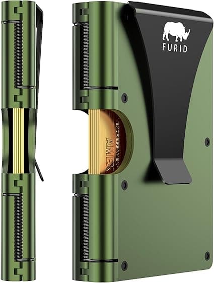 Card Wallet for Men Slim Minimalist: Metal Wallets with Money Clip - Rfid Thin Front Pocket Credit Card Holder - Gift for Men Husband Father at Anniversay Brithday