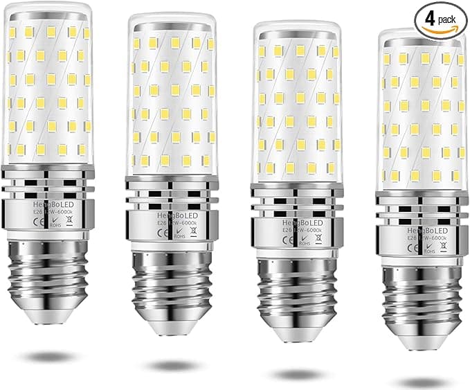 100 Watts Equivalent E26 Corn Bulbs, Medium Screw LED Light Bulb 1200LM, Daylight White 6000K, 4-Pack