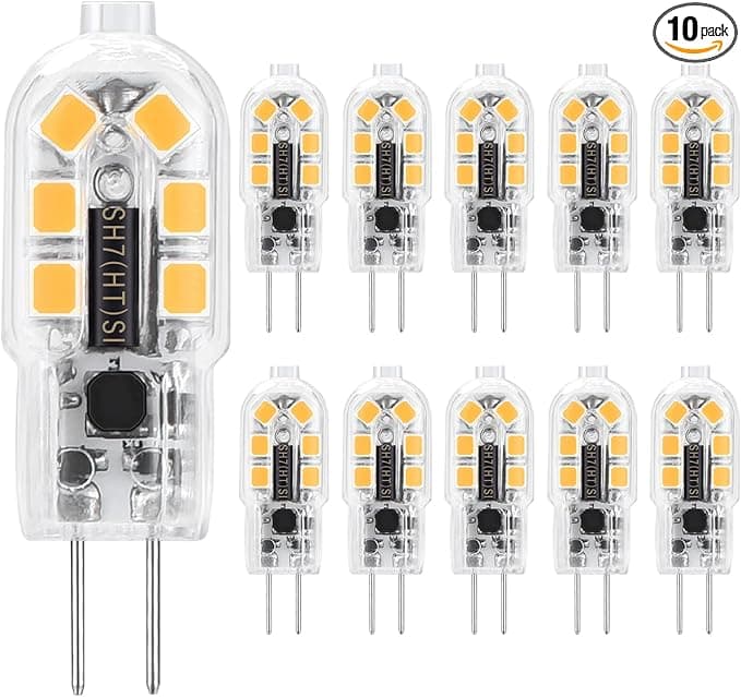 G4 LED Bulbs 12V 20W Halogen Bulb Replacement, HengBo G4 Bi Pin Base JC Type T3 Light Bulb Warm White 3000K for Under Cabinets Home Lights, Non-Dimmable, (Pack of 10)
