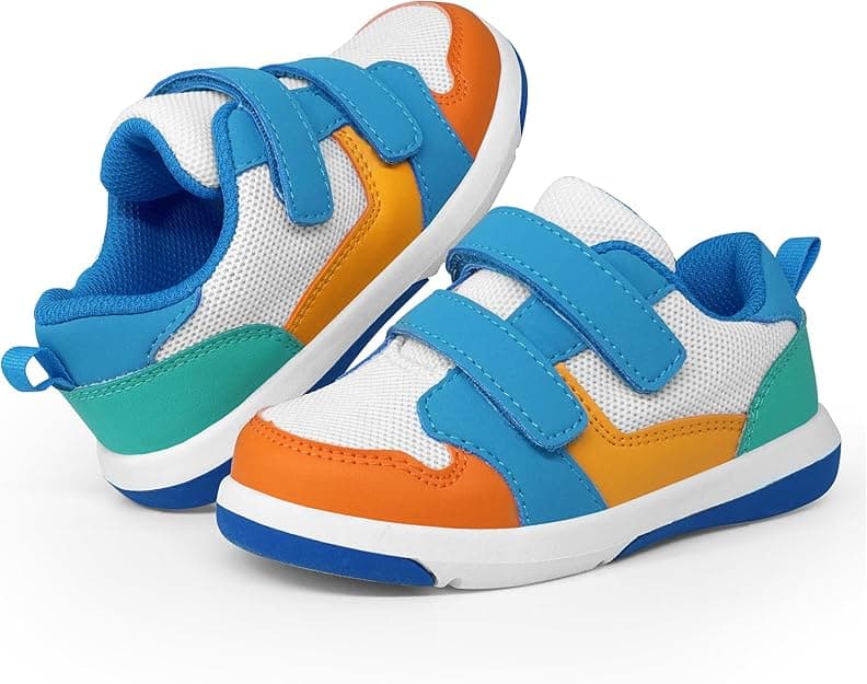 SKYWHEEL Toddler Boys Girls Tennis Shoes Kids Slip On Barefoot Shoes Wide Casual Walking Running Sneakers for Little Kids