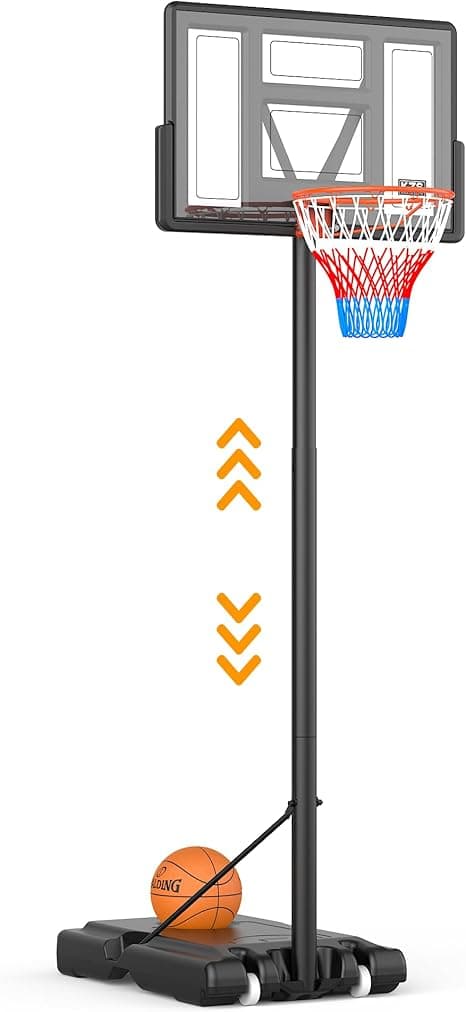 Adjustable Height Basketball Hoop Indoor Outdoor Portable with Large Backboard