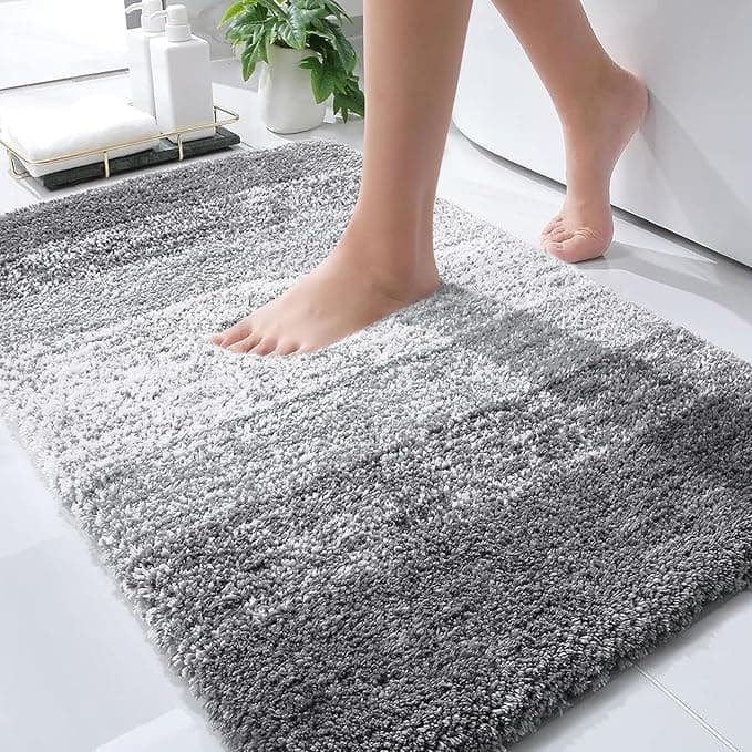 OLANLY Soft Microfiber Bathroom Rug 30x20 with Non Slip Rubber Backing